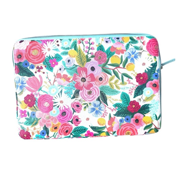 NWOB Rifle Paper Co. Floral 14” Laptop  tablet Sleeve - Pink, green, blue - Picture 3 of 5